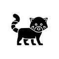 Red panda black glyph icon