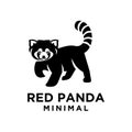 Red panda black logo icon design