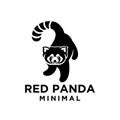 Red panda black logo icon design