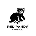 Red panda black logo icon design