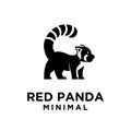 Red panda black logo icon design