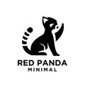 Red panda black logo icon design