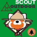 Red panda cartoon scout uniform insignia pack