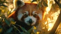 red panda close-up at singalila sunset Royalty Free Stock Photo