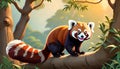 Red Panda cute smily face teddy bear