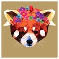 Red panda with floral crown