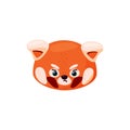 Red panda head as sad emoji. Angry emoticon. Vector illustration of smiley Royalty Free Stock Photo