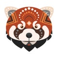 Red panda Head Logo. Fire fox Vector decorative Emblem. Royalty Free Stock Photo