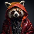 Red Panda In Hip-hop Attire: Photorealistic Urban Portrait