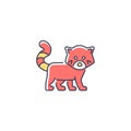 Red panda RGB color icon