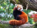 Red Panda sitting on a tree branch Royalty Free Stock Photo