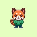 Red Panda Urban Cute Creative Kawaii Cartoon Mascot Logo