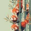 Red Pandas at Play: A Joyful Jungle Adventure Royalty Free Stock Photo