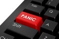 Red panic button on the black keyboard Royalty Free Stock Photo