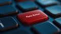 A red panic button on a computer keyboard with the words 'panic' and 'button', AI Royalty Free Stock Photo