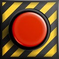 Red Panic Button Sign Vector. Red Alarm Shiny Button Illustration Royalty Free Stock Photo