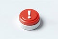 Red panic button on white background. ai generative Royalty Free Stock Photo