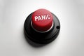 Red panic button on white background. ai generative Royalty Free Stock Photo