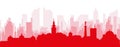 Red panoramic city skyline poster of BELGRADE, SERBIA Royalty Free Stock Photo