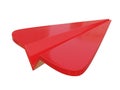 Red paper airplane icon. 3d render. Royalty Free Stock Photo