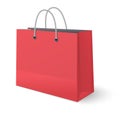 Red paper classic shopping bag isolated on white background Royalty Free Stock Photo