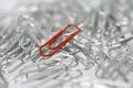 Red paper clip Royalty Free Stock Photo