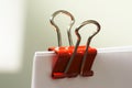 Red Paper Clip or Binder Clip