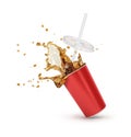 Red Paper cup with cola splash