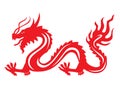 Red paper cut a China Dragon zodiac symbols vector design Royalty Free Stock Photo