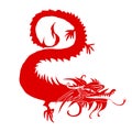 Red paper cut out of a Dragon china Royalty Free Stock Photo