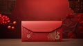 Red paper envelope with golden, representing luck and joy in Chinese tradition