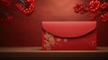 Red paper envelope with golden, representing luck and joy in Chinese tradition Royalty Free Stock Photo