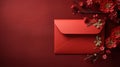 Red paper envelope with golden, representing luck and joy in Chinese tradition