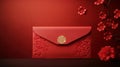 Red paper envelope with golden, representing luck and joy in Chinese tradition Royalty Free Stock Photo