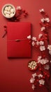 Red paper envelope with golden, representing luck and joy in Chinese tradition