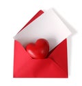 Red paper envelope with white card