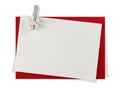 Red paper envelope with white card