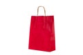 A red paper gift bag with handles Royalty Free Stock Photo