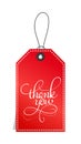 Red paper gift tags with text Thank you. Calligraphy lettering hand made text. Vector illustration EPS10