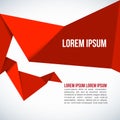 Red Paper Origami Polygonal Shape vector background