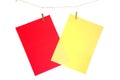 Red paper sheet and yellow