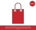 Red Paper shopping bag icon isolated on white background. Package sign. Vector Illustration Royalty Free Stock Photo