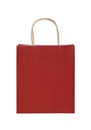 Red paper shopping bag isolated on white Royalty Free Stock Photo