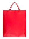 Red paper shopping bag isolated on white Royalty Free Stock Photo