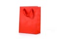 Red paper shopping gift bag on white background Royalty Free Stock Photo