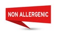 Red speech banner with word non allergenic on white background Vector