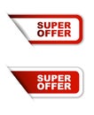 Red paper sticker super offer two variant