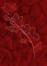 Red paper texture flower abstract ornament line background