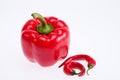 Red pappers on white background Royalty Free Stock Photo