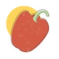 Red Paprika hand drawn icon